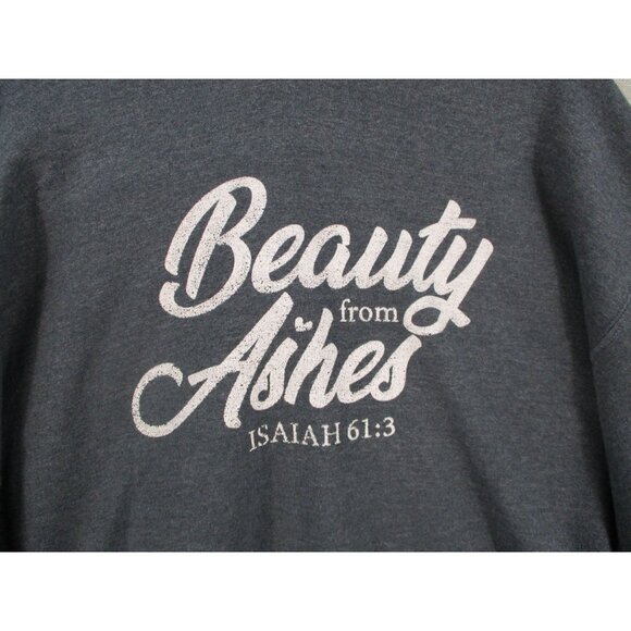 Beauty From Ashes Isaiah 61:3 Gray Christian Hoodie Sweatshirt Unisex Size L - Picture 2 of 6